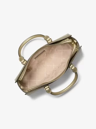Arden Metalik Üst Fermuarlı Çanta