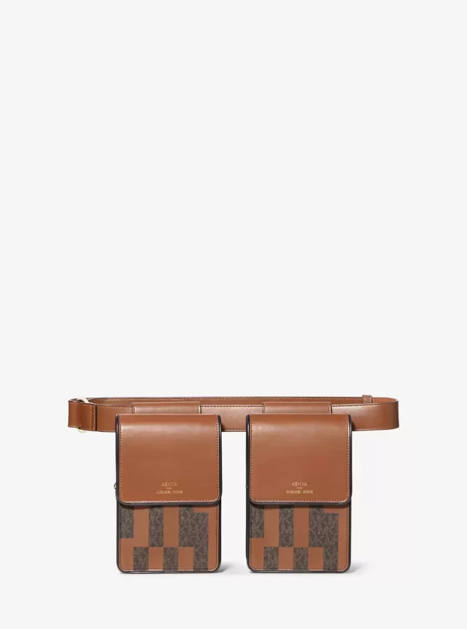 ASHYA X MICHAEL KORS Saga Signature ve Deri Çok Amaçlı Çanta