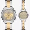 Aspyn His and Hers Pavé İki Renkli Saat Seti