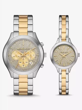 Aspyn His and Hers Pavé İki Renkli Saat Seti