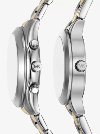 Aspyn His and Hers Pavé İki Renkli Saat Seti
