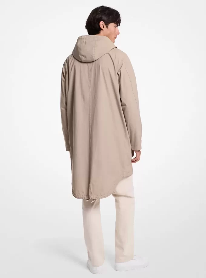 Boyalı Streç Pamuklu Poplin Anorak