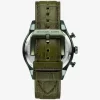 Büyük Boy Panorama Zeytin Tonu ve Timsah Kabartmalı Deri Saat