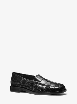 Carolyn Timsah Kabartmalı Deri Loafer