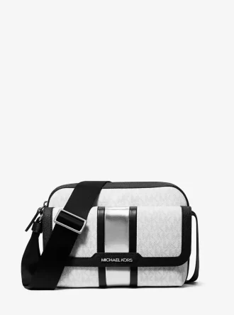 Cooper Medium Signature Logo Stripe Kamera Çapraz Çanta
