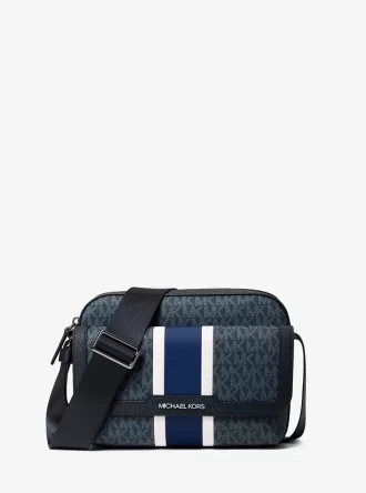 Cooper Medium Signature Logo Stripe Kamera Çapraz Çanta