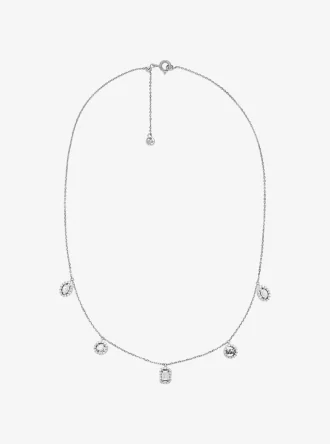 Değerli Metal Kaplamalı Gümüş Pavé Karışık Charms Kolye