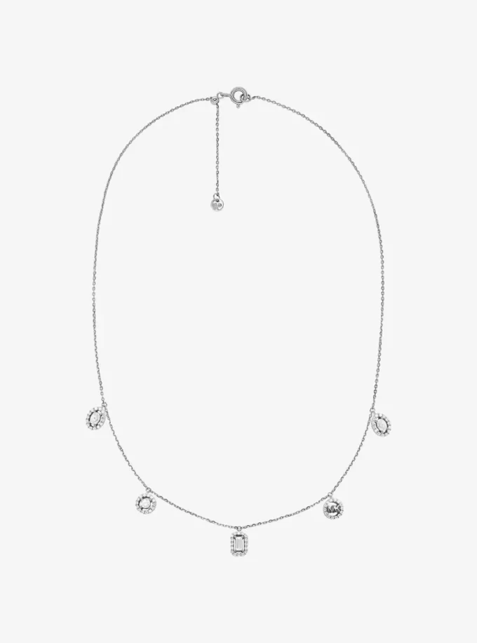Değerli Metal Kaplamalı Gümüş Pavé Karışık Charms Kolye Değerli Metal Kaplamalı Gümüş Pavé Karışık Charms Kolye