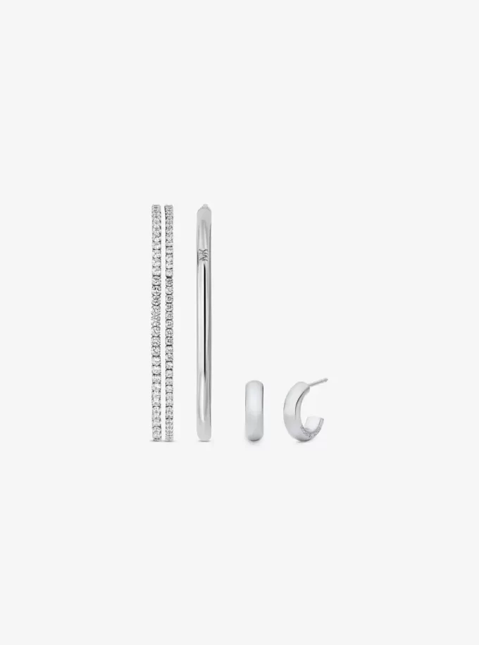 Değerli Metal Kaplamalı Pirinç 3 Parçalı Pavé Hediye Seti