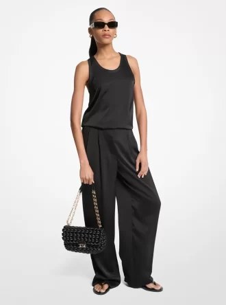 Drapey Saten Geniş Paça Pantolon