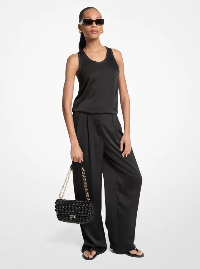 Drapey Saten Geniş Paça Pantolon