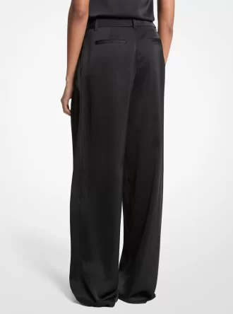 Drapey Saten Geniş Paça Pantolon
