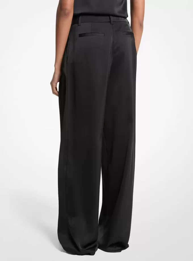 Drapey Saten Geniş Paça Pantolon