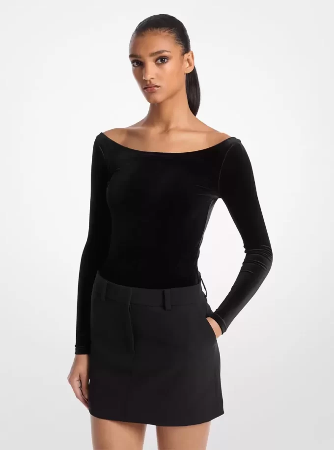Esnek Kadife Bodysuit