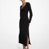 Esnek Mat Jersey Midi Elbise