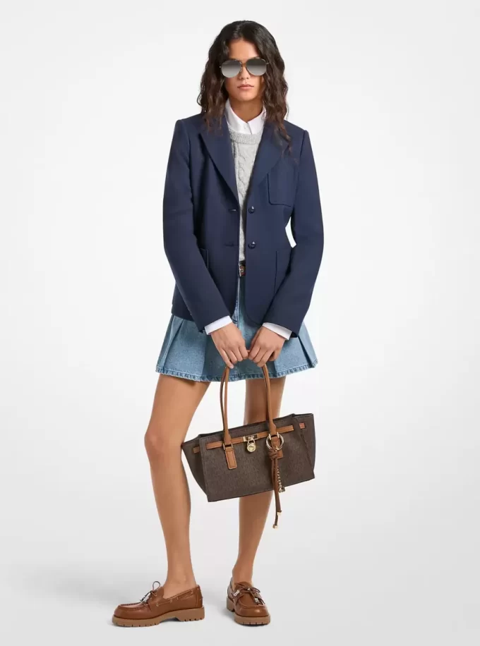 Esnek Yün Karışımlı Twill Blazer