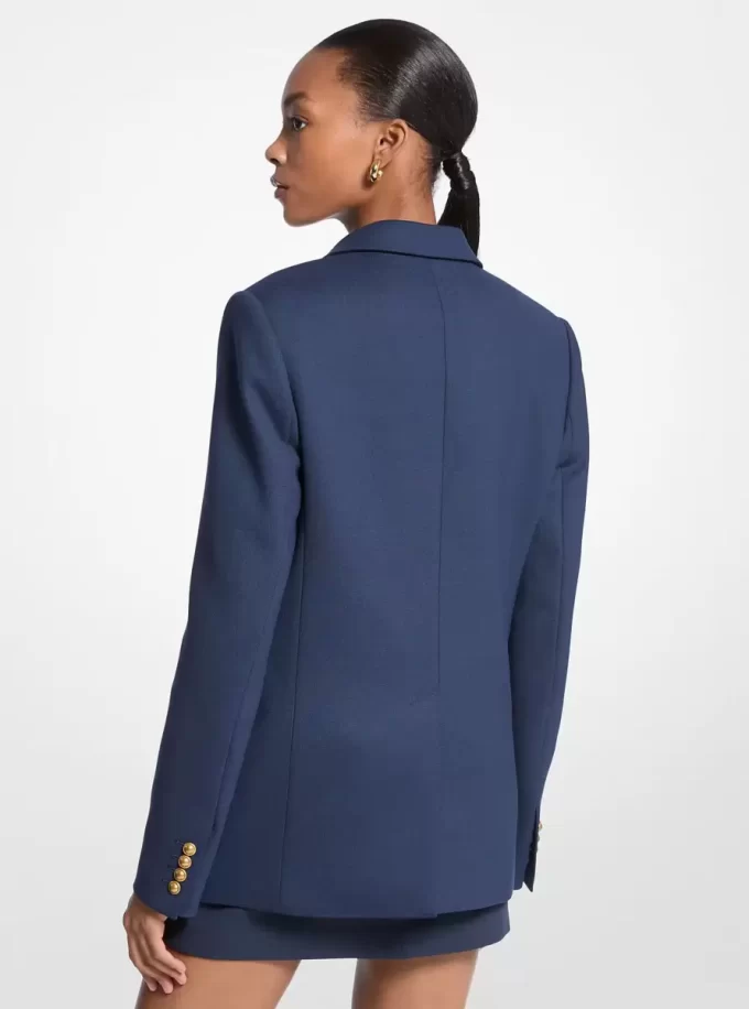 Esnek Yün Karışımlı Twill Blazer