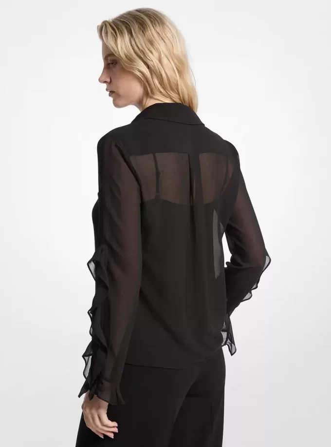 Fırfırlı Georgette Bluz Fırfırlı Georgette Bluz