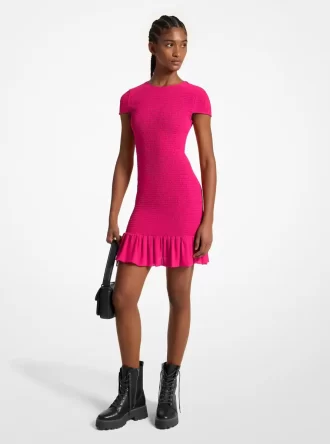 Fırfırlı Georgette Mini Elbise