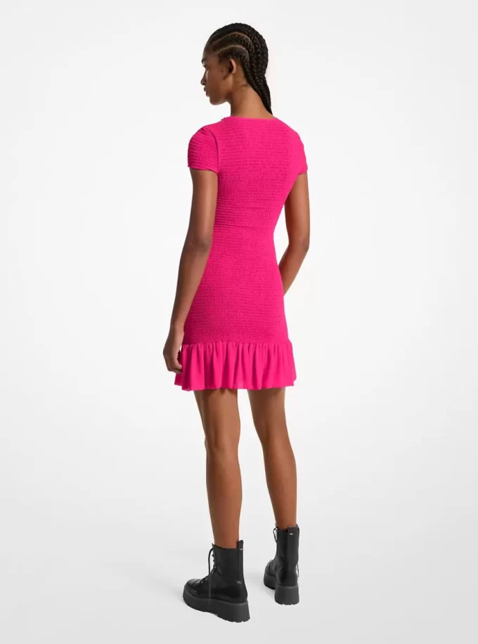 Fırfırlı Georgette Mini Elbise