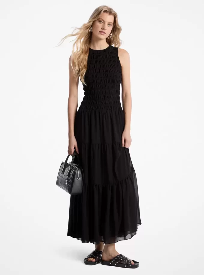 Fırfırlı Georgette Tank Elbise
