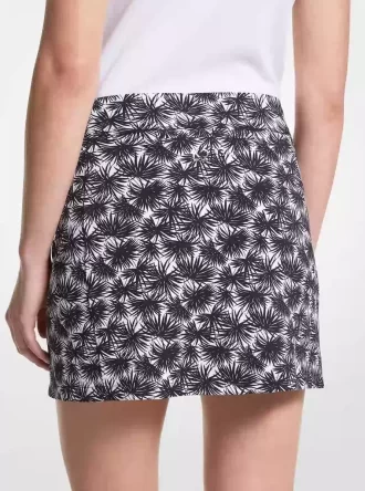 Golf Baskılı Streç Örgü Skort