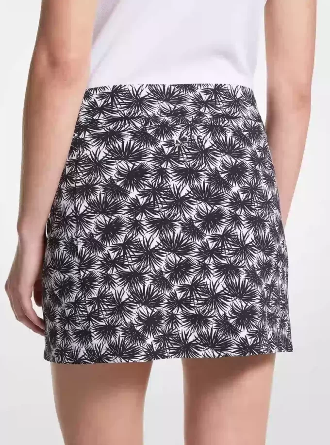Golf Baskılı Streç Örgü Skort