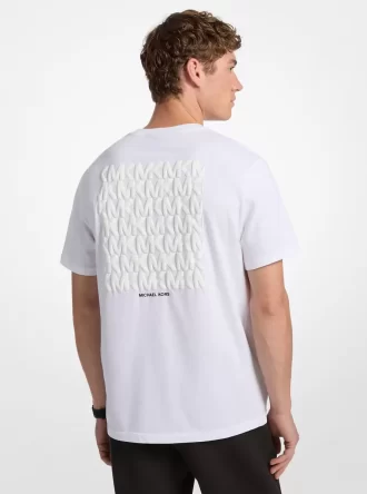 Grafik Logo Kabartmalı Pamuklu Tişört