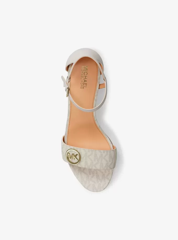 Hannah Signature Logo Blok Topuklu Sandalet