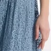 Çiçekli Dantel Katlı Slip Elbise