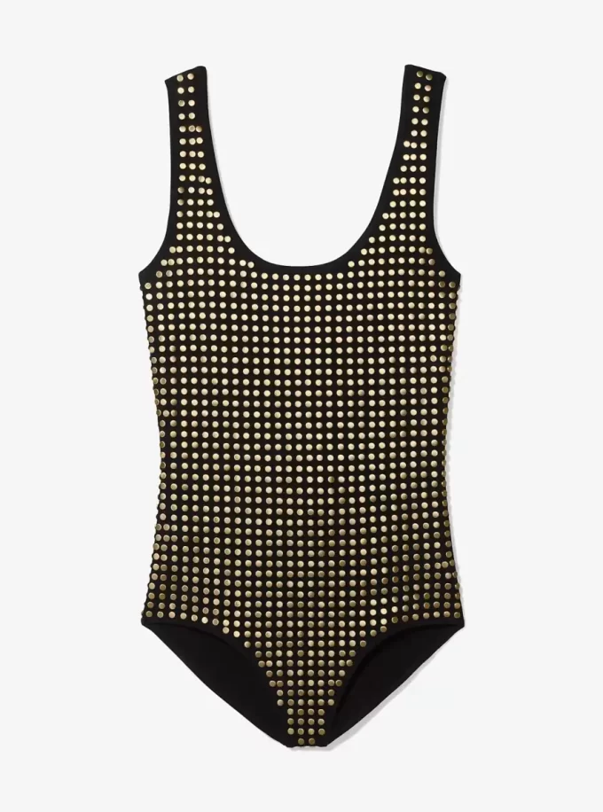 Çivili Viskon Karışımlı Bodysuit