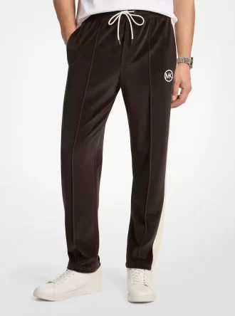 Çizgili Kadife Jogger Pantolon