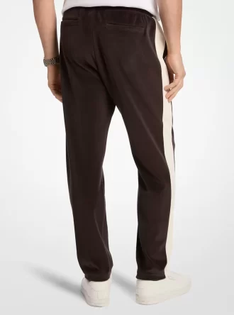 Çizgili Kadife Jogger Pantolon