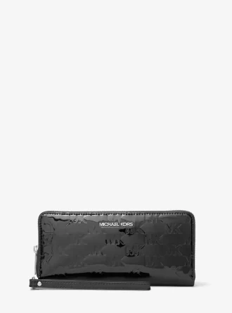 Jet Set Büyük Patent Logolu Kabartmalı Continental Cüzdan