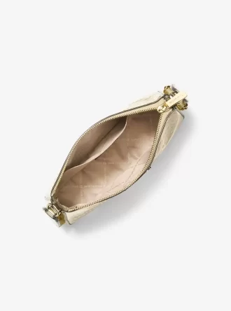Jet Set Küçük Metalik Logolu Kabartmalı Çapraz Askılı Çanta ve Apple Airpods Pro® Kılıflı