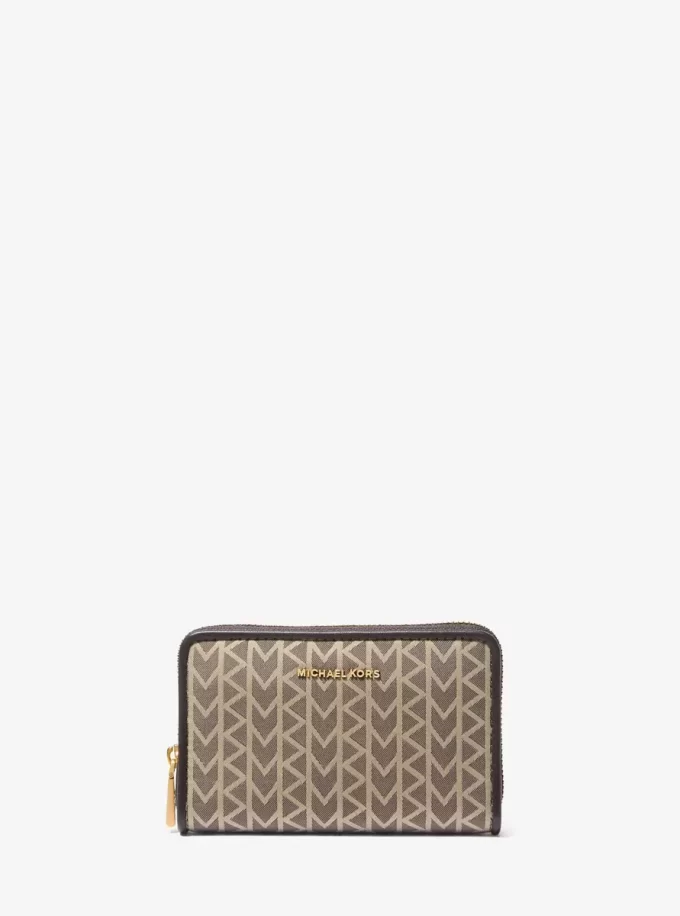 Jet Set Küçük MK2000 Logo Jakarlı Cüzdan