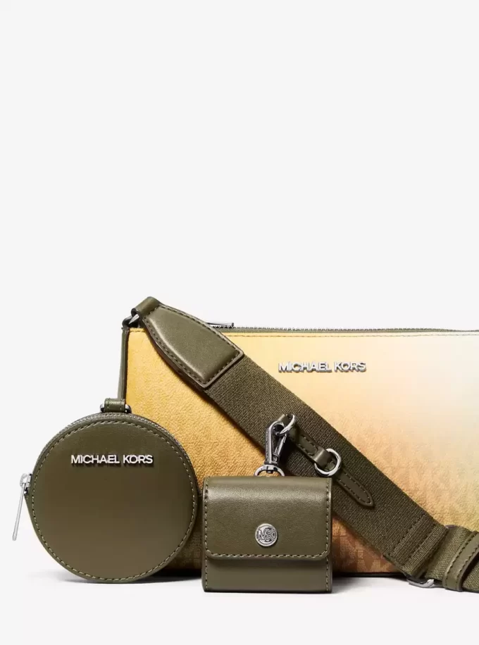 Jet Set Küçük Ombré İmzalı Logolu Çapraz Askılı Çanta ve Apple Airpods Pro® Kılıfı