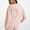 Kalp İşlemeli Pamuk Karışımlı Kapüşonlu Sweatshirt