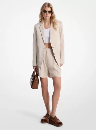 Keten ve Pamuklu Twill Blazer