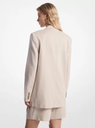 Keten ve Pamuklu Twill Blazer