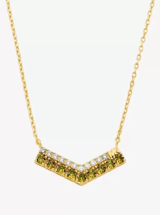 İki Renkli Pavé Chevron Kolye