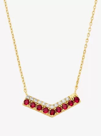 İki Renkli Pavé Chevron Kolye
