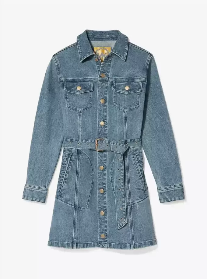 Kot Kemerli Mini Elbise