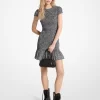 Leopar Desenli Mini Elbise