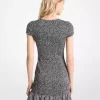 Leopar Desenli Mini Elbise