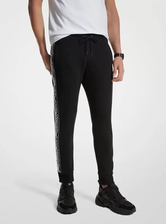 Logo Bantlı Pamuk Karışımlı Jogger Pantolon