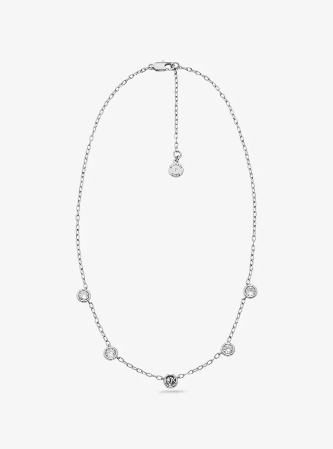 Logolu Bezeled Pavé Kolye