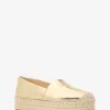 Lynne Çatlak Metalik Deri Platform Espadril
