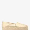 Lynne Çatlak Metalik Deri Platform Espadril