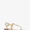 Mallory Metalik T-Kayışlı Sandalet